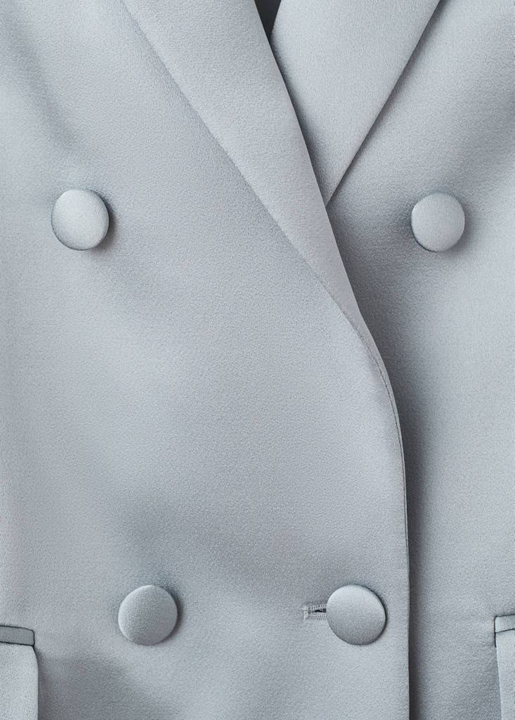 Topstitched blazer with lapels — Silver