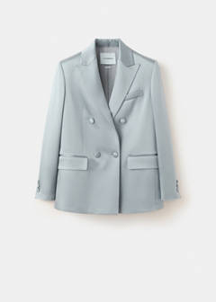Topstitched blazer with lapels — Silver 5