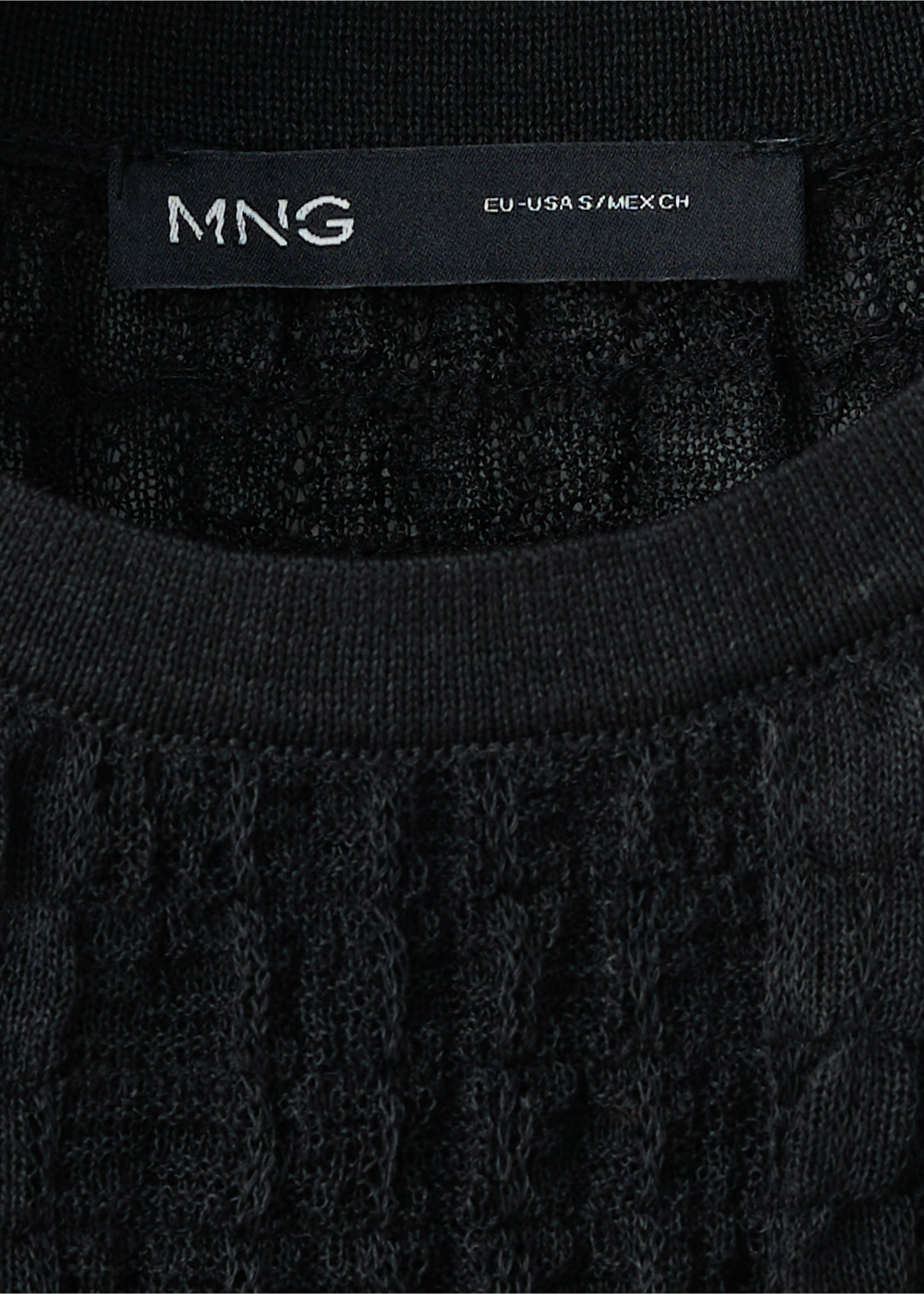 Semi-transparent ruched top - Details of the article 8, Black. Ref: 37051457-00.