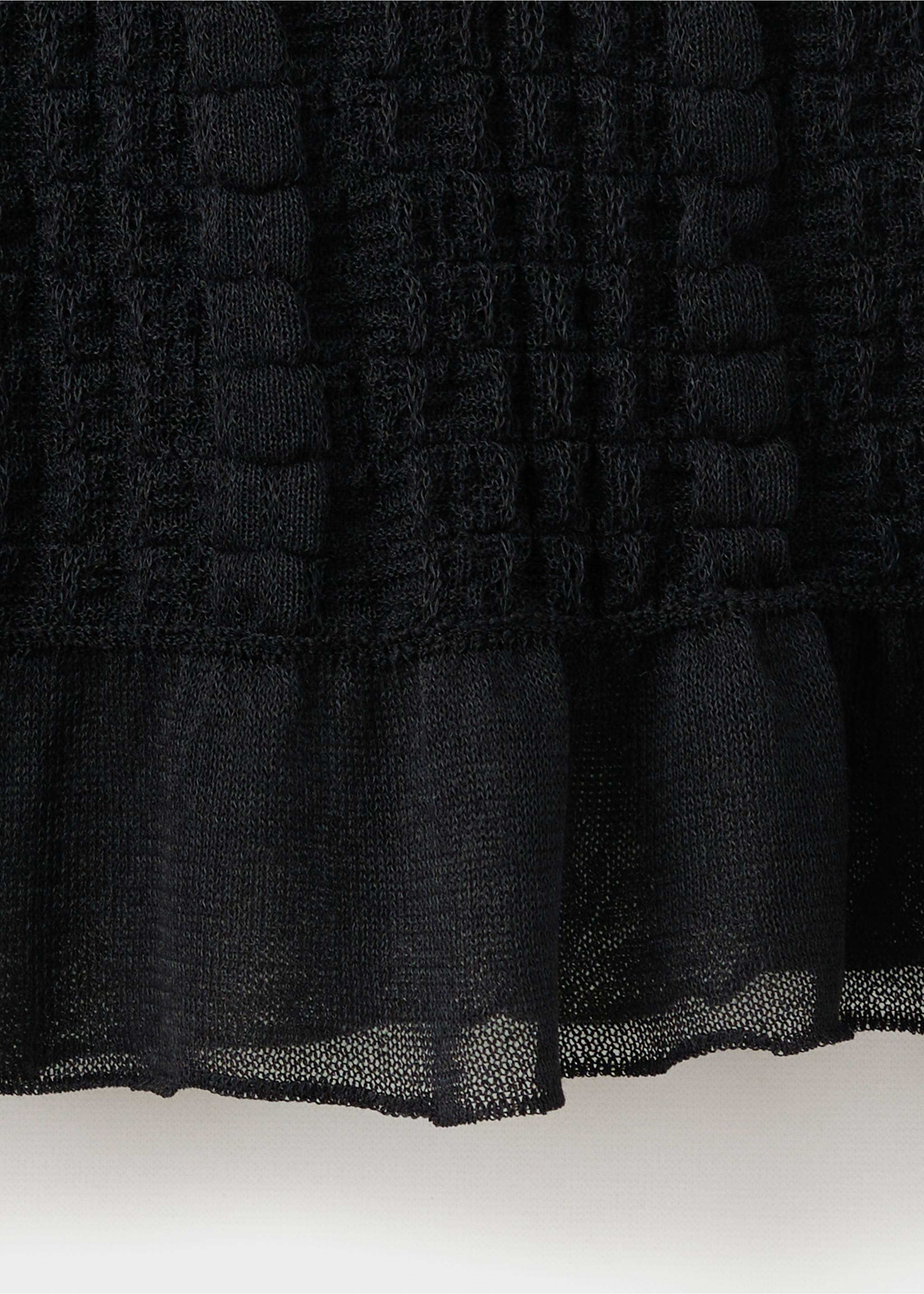 Semi-transparent ruched top - Details of the article 0, Black. Ref: 37051457-00.
