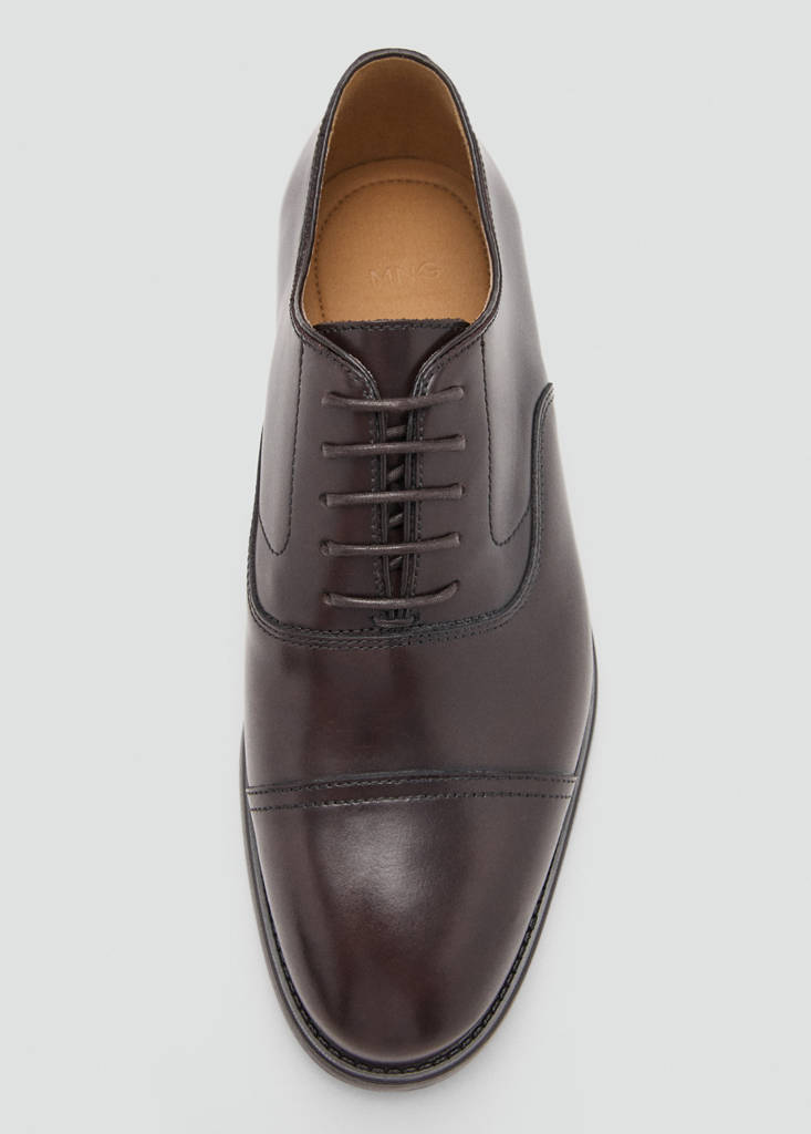 Oxford style leather shoe — Brown