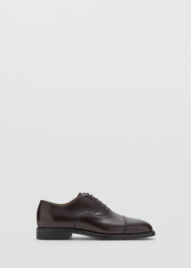 Oxford style leather shoe — Brown