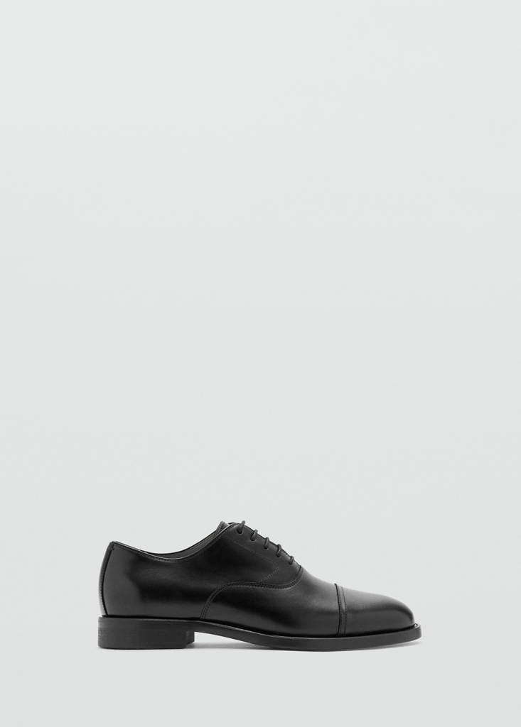 Oxford style leather shoe — Black