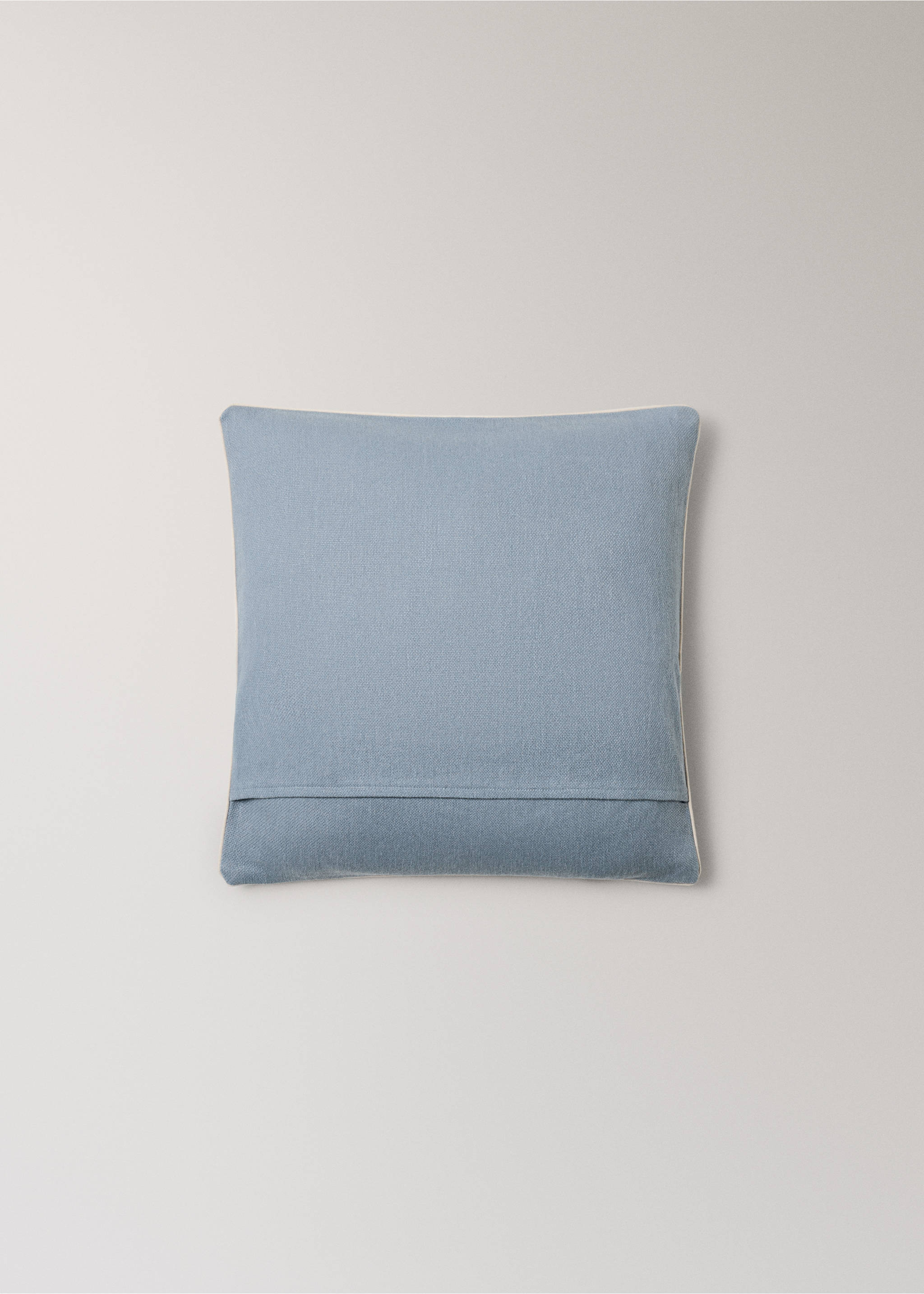 Cotton cushion cover with structure 45x45cm - Details of the article 4, Aqua Green. Ref: 37051462-00.