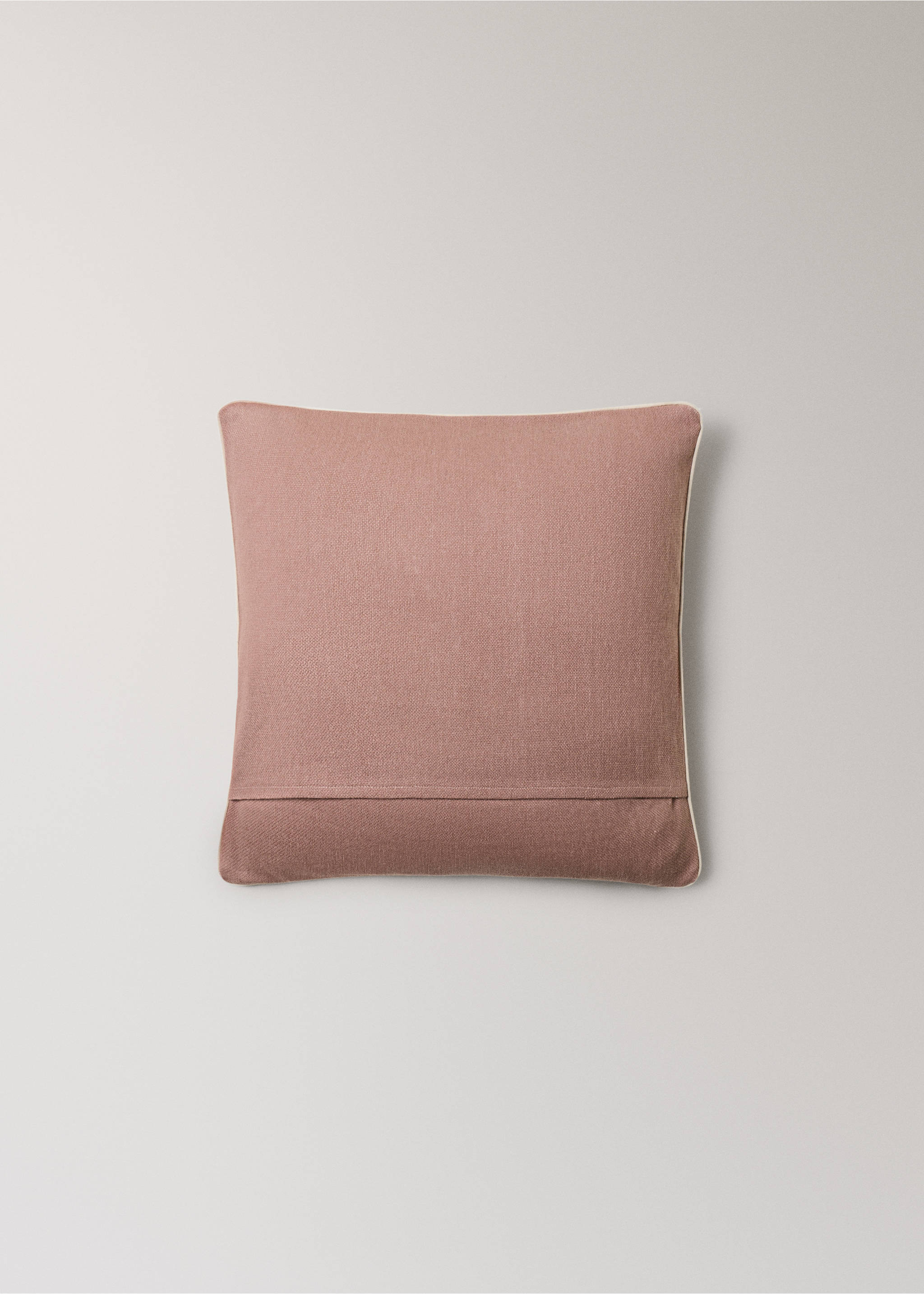 Cotton cushion cover with structure 45x45cm - Details of the article 4, Nude. Ref: 37051462-00.