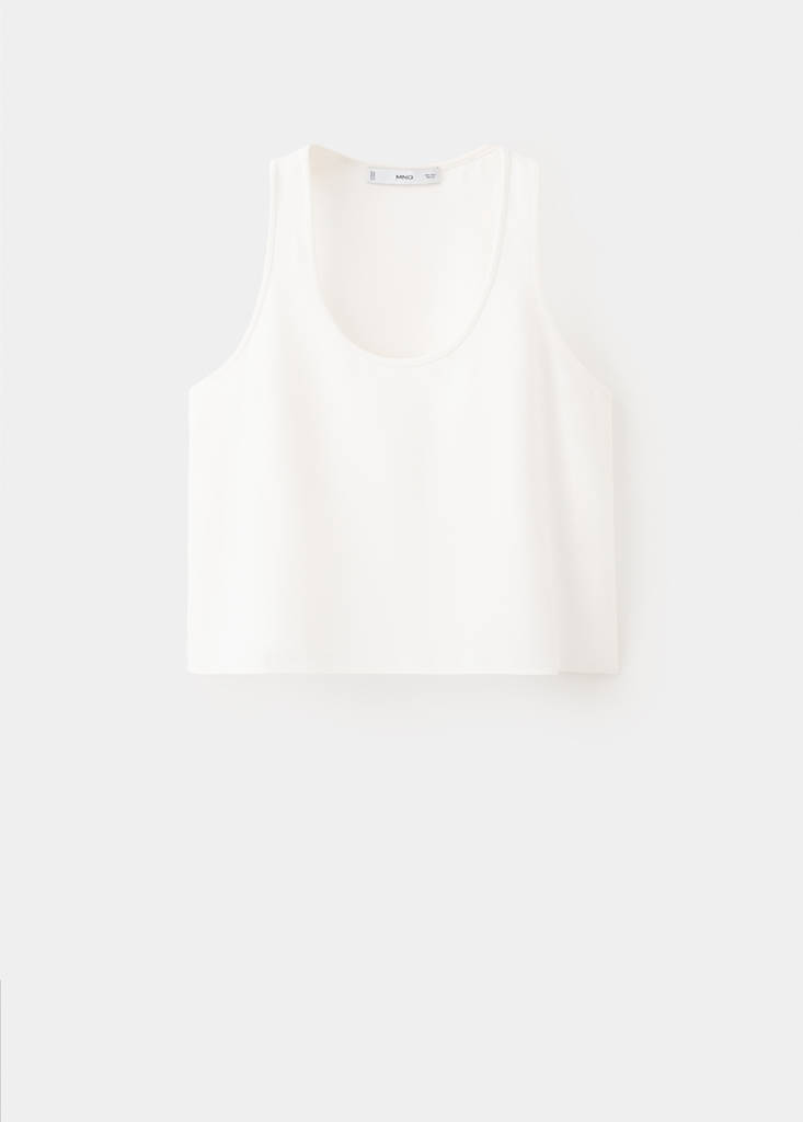 Round neck crop top — Off White