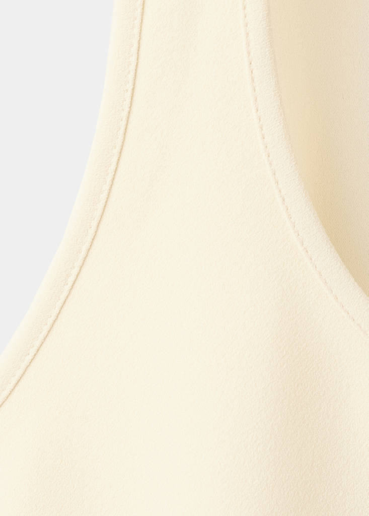 Round neck crop top — Pastel Yellow