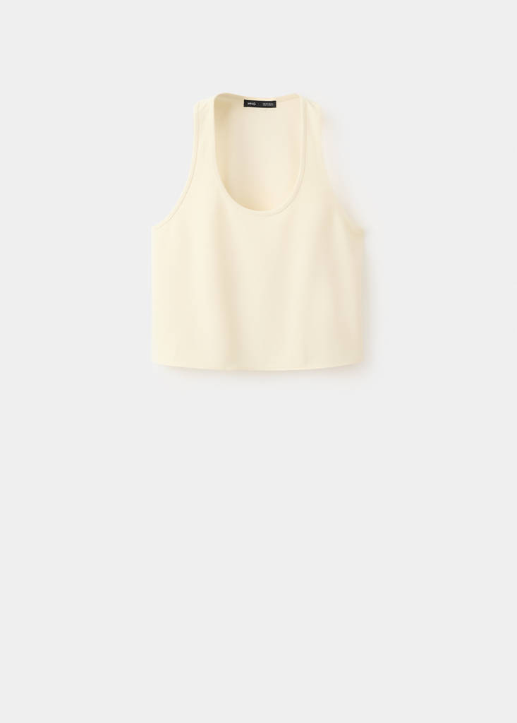 Round neck crop top — Pastel Yellow