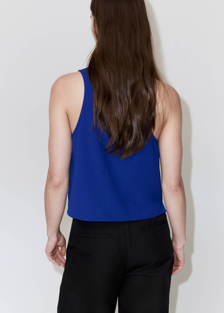 Round neck crop top — Blue