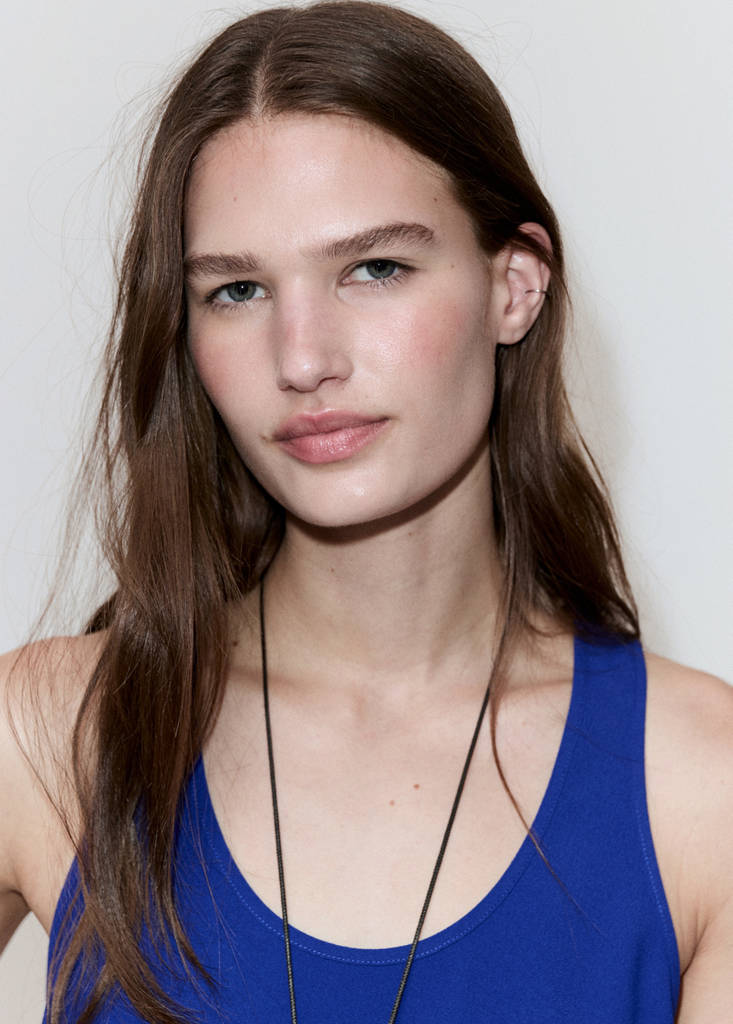 Round neck crop top — Blue