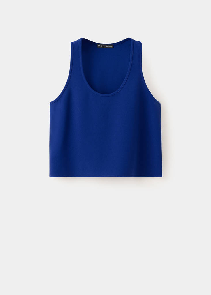 Round neck crop top — Blue