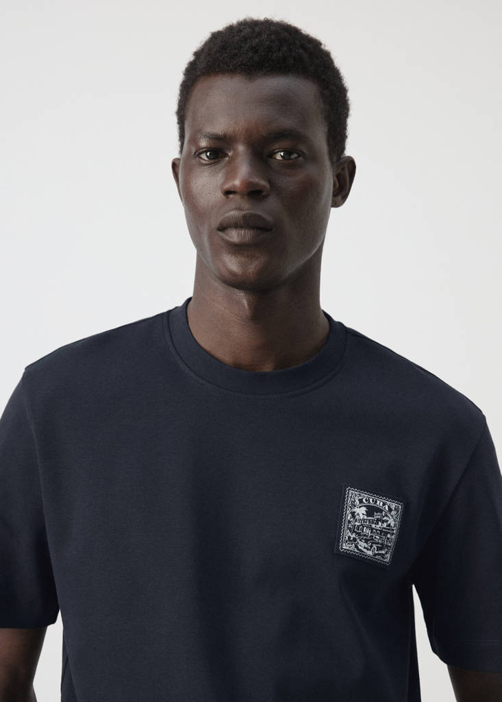 100% cotton T-shirt with patch detail - thumbnail 6