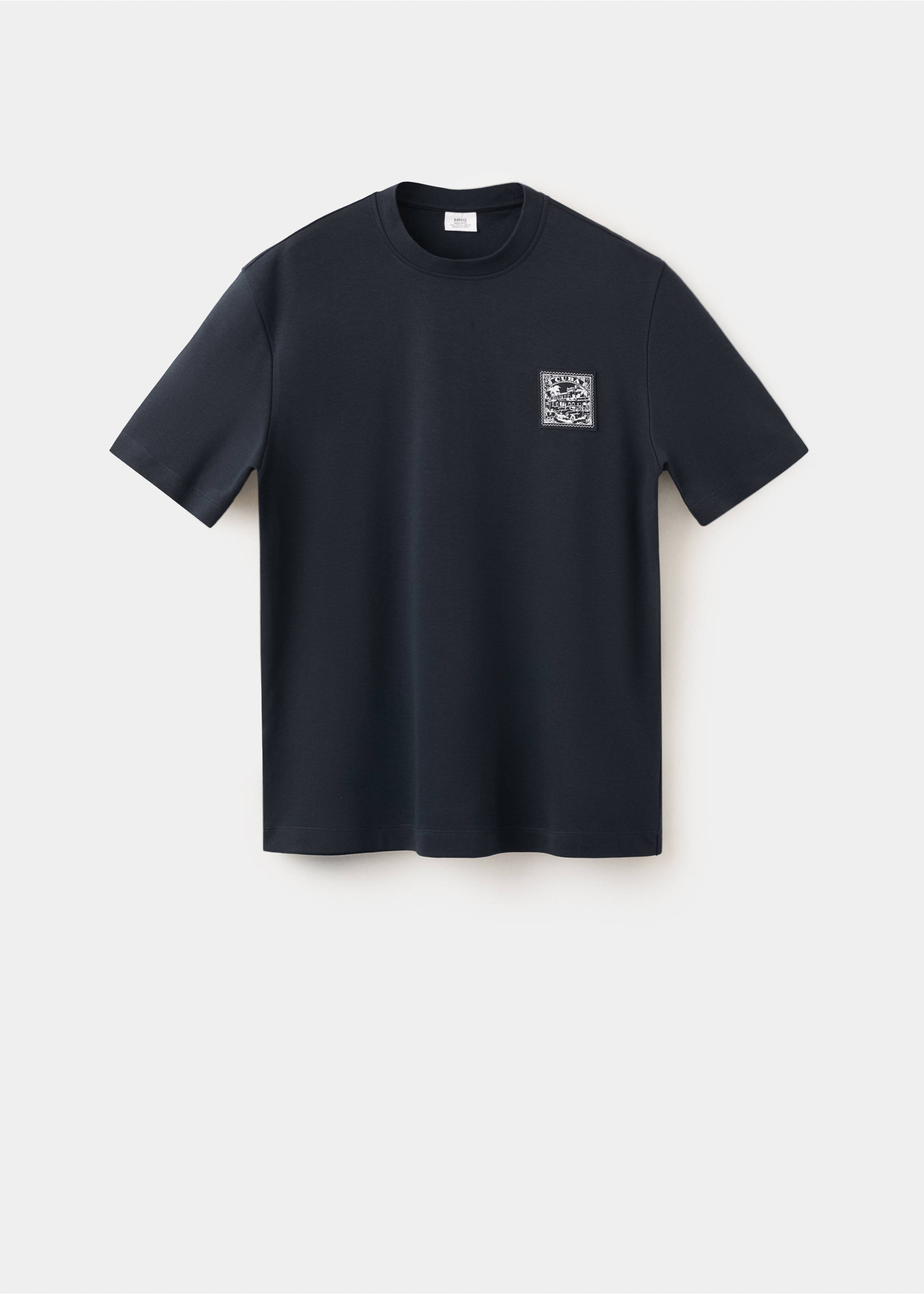 100% cotton t-shirt with drawing - Article without model, Navy. Ref: 37051464-00.