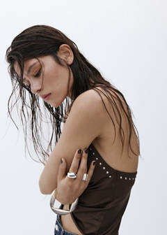 Studded halter top — Brown 1
