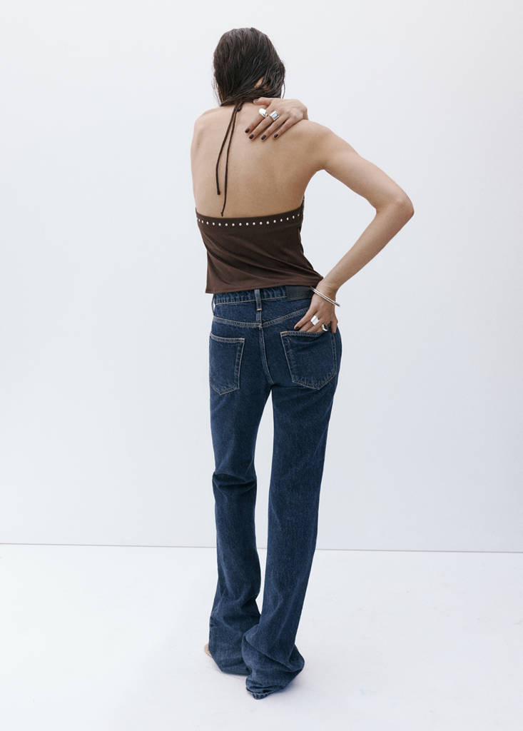Studded halter top — Brown
