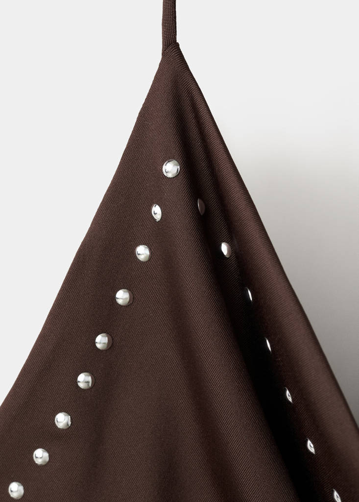 Studded halter top — Brown