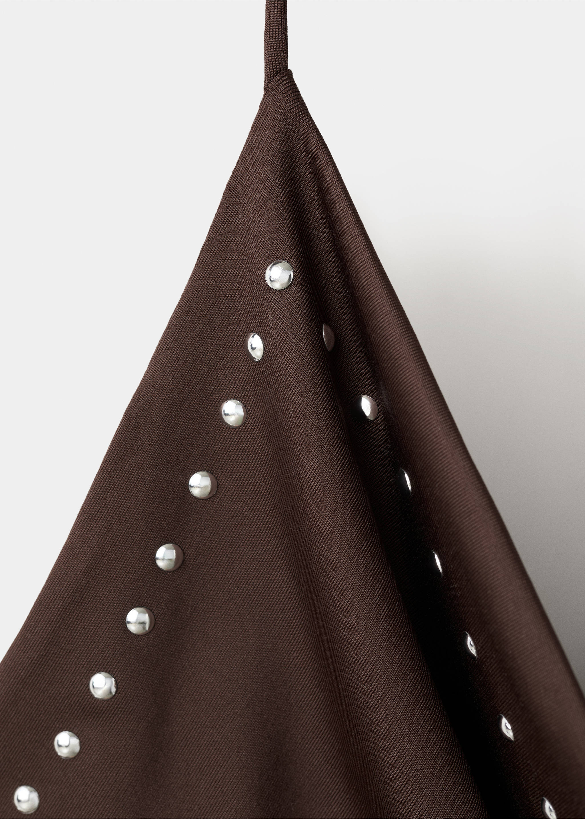Studded halter top - Details of the article 8, Brown. Ref: 37051466-00.