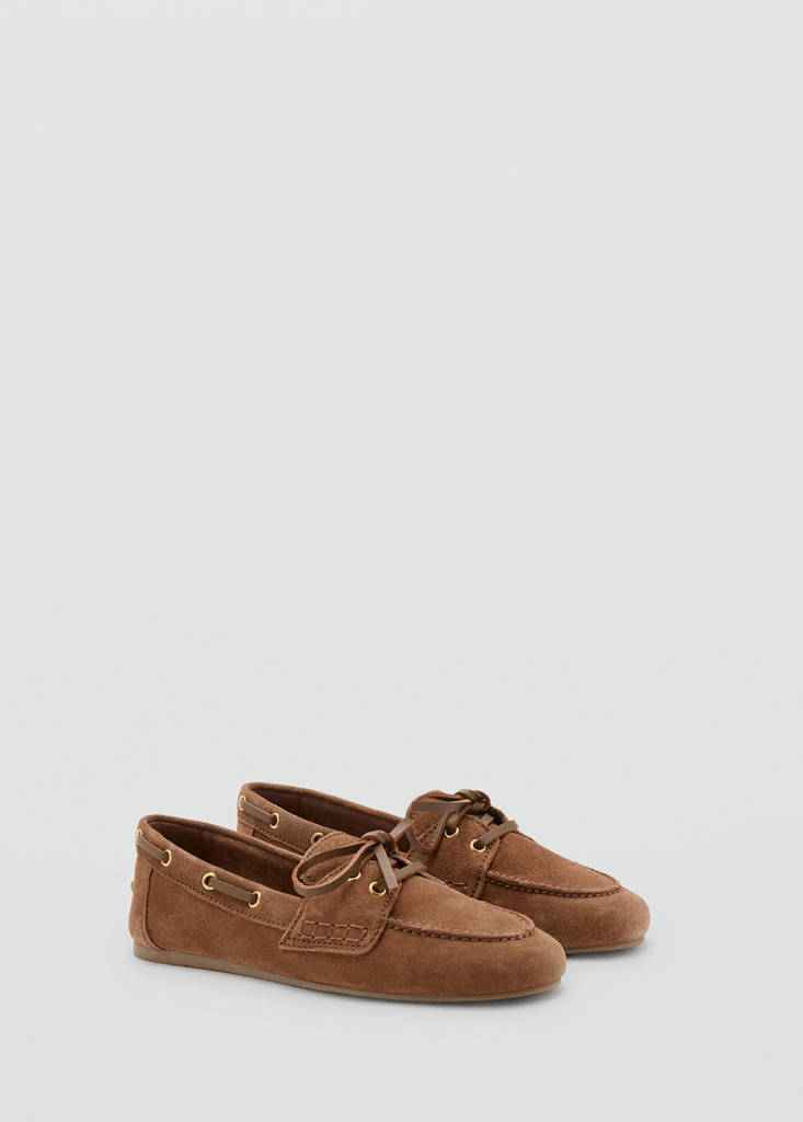 Suede deck shoe — Brown