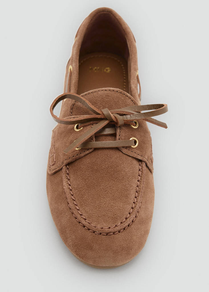 Suede deck shoe — Brown