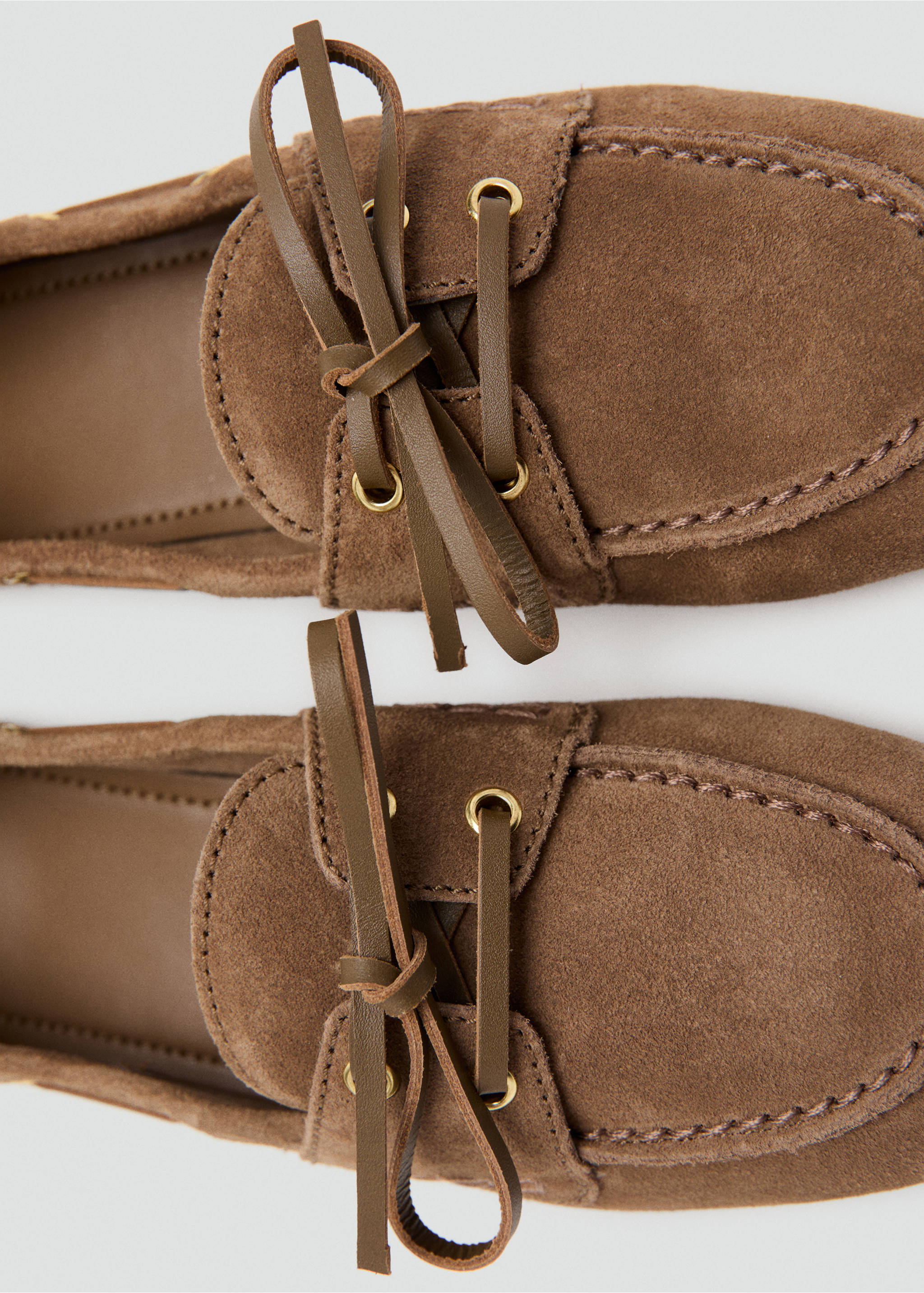 Suede boat shoe - Details of the article 3, Brown. Ref: 37051468-00.