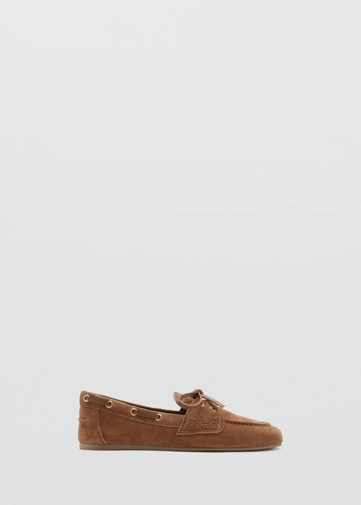 Suede deck shoe — Brown