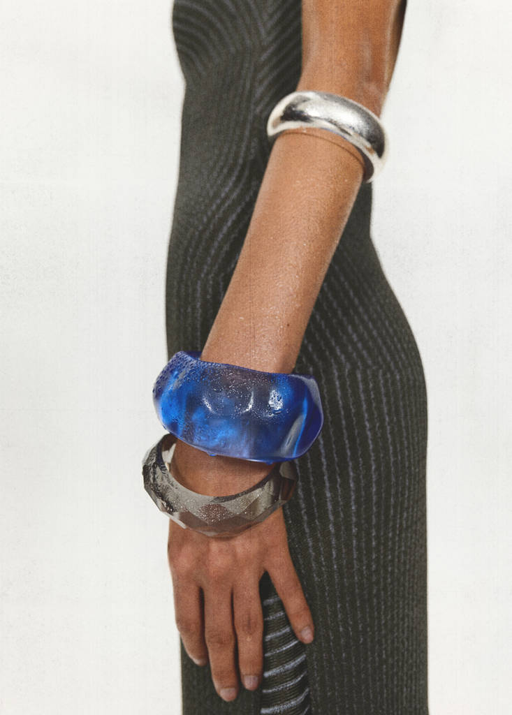 Pack of 3 mixed texture bracelets — Silver