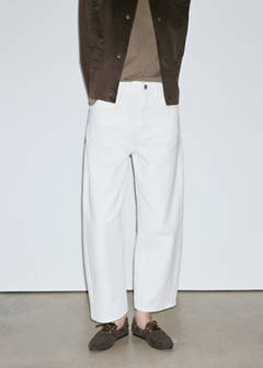 Balloon crop jeans — White 1