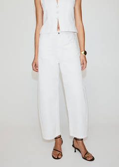 Balloon crop jeans — White 9