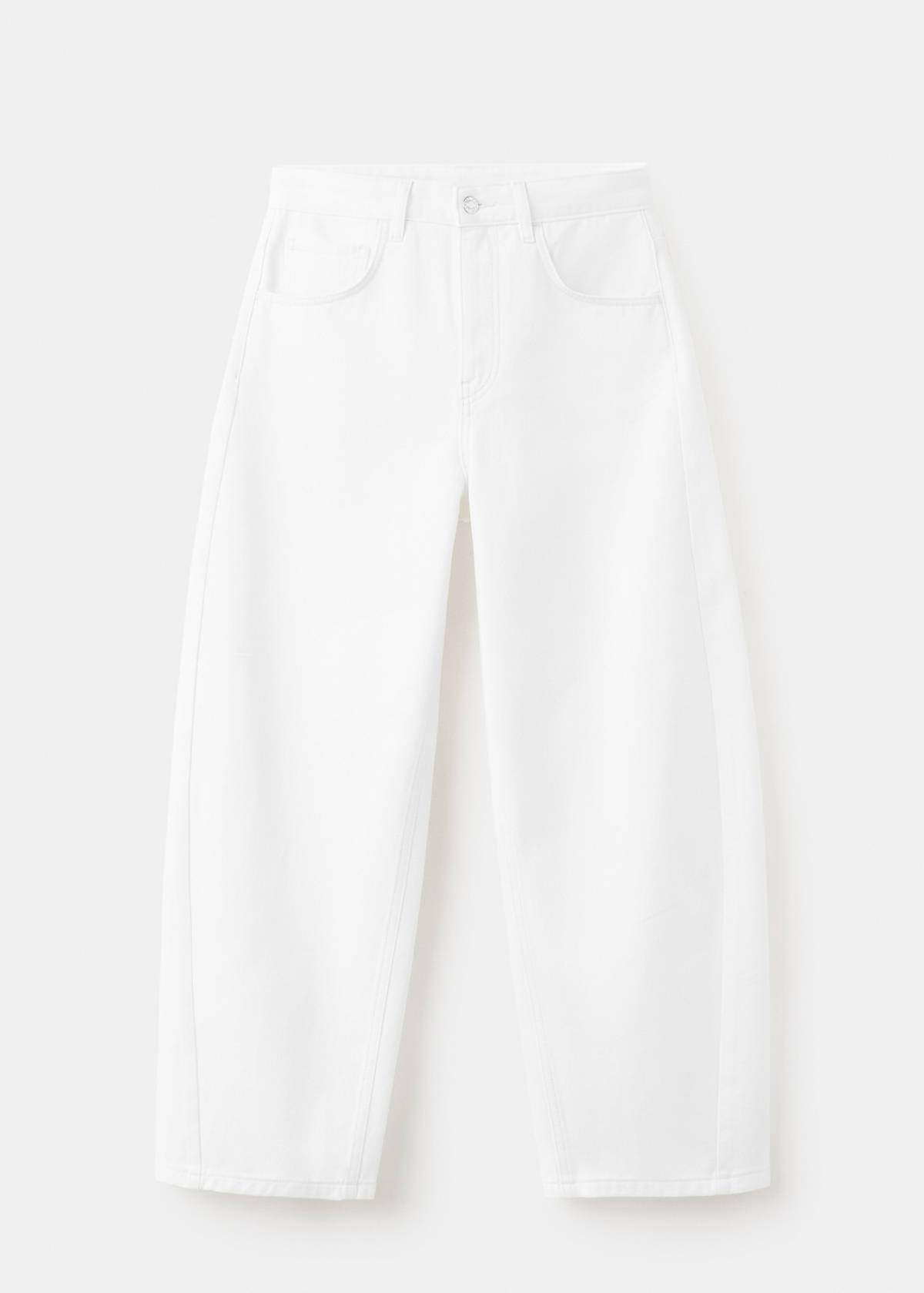 Balloon crop jeans — White