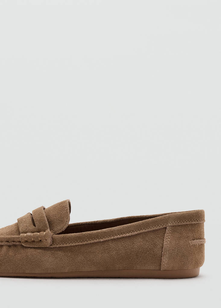 Suede penny loafers — Medium Brown