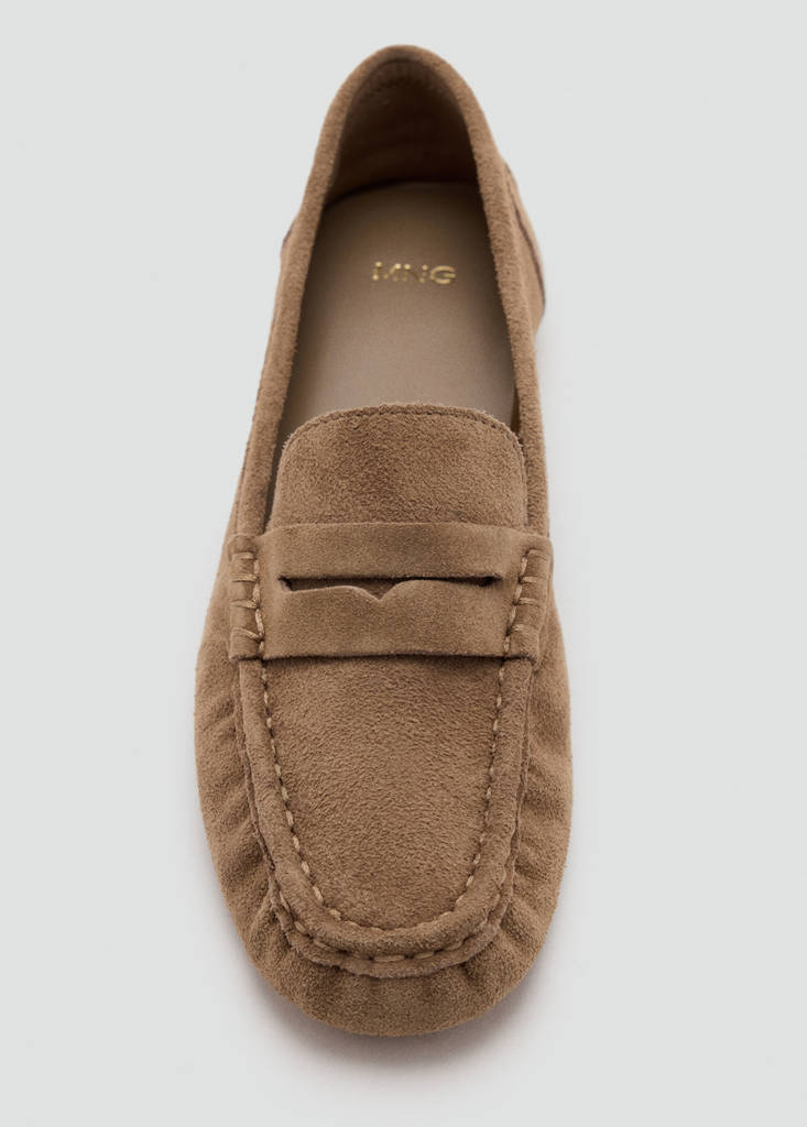 Suede penny loafers — Medium Brown