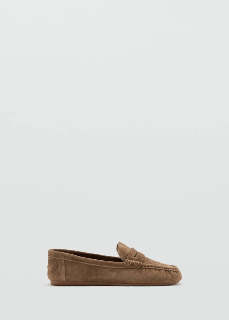 Suede penny loafers — Medium Brown