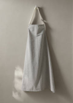 Printed striped cotton apron — Grey 1