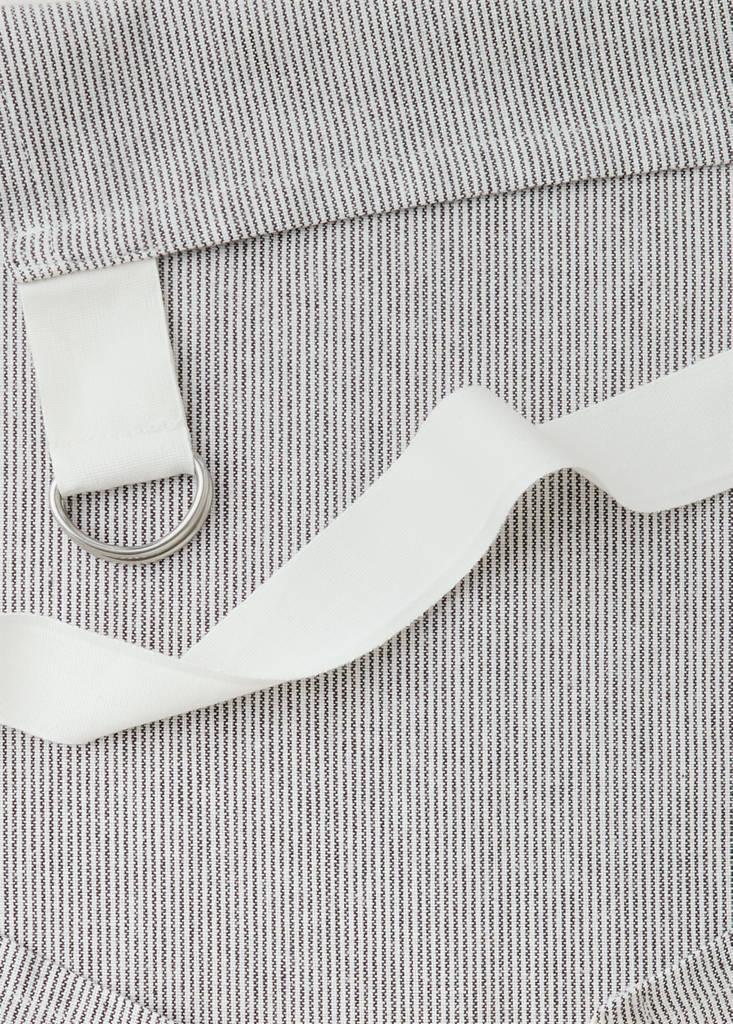 Printed striped cotton apron — Grey