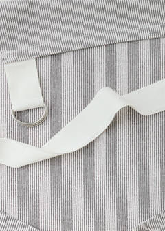 Printed striped cotton apron — Grey 3