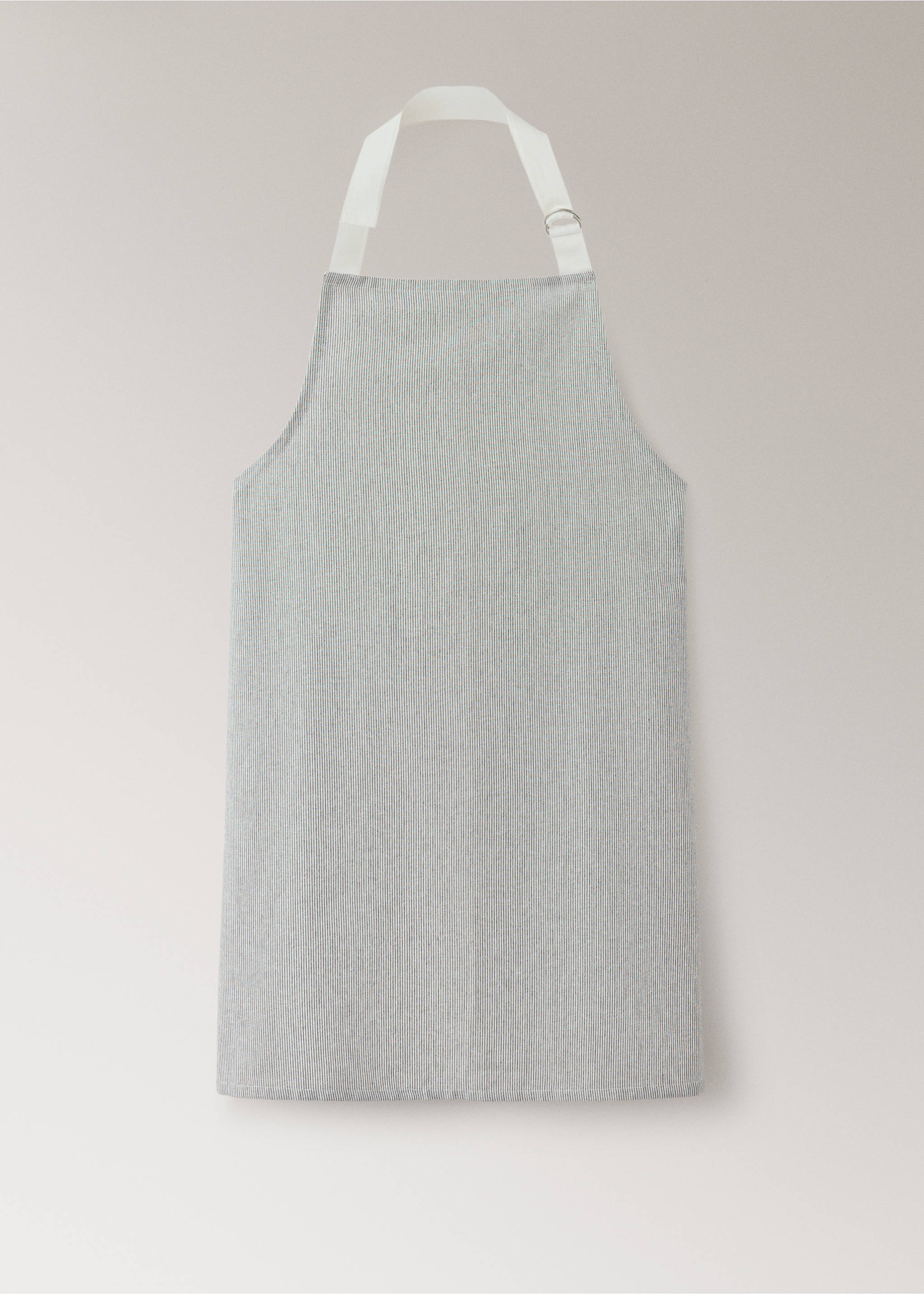 Striped cotton apron - Artikel utan modell, Grå. Ref: 37051473-00.