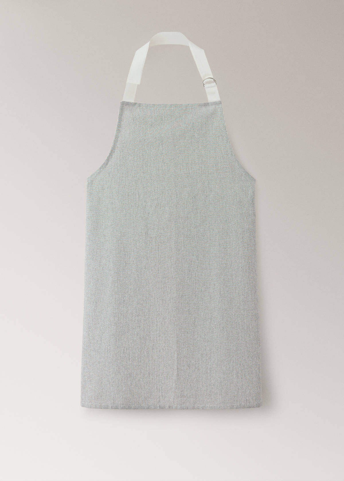 Printed striped cotton apron — Grey
