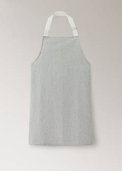 Printed striped cotton apron — Grey 6