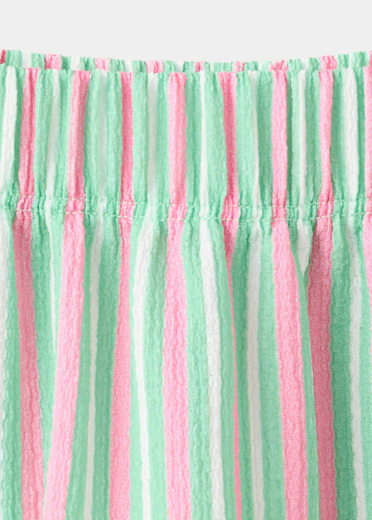 Striped flounce skirt — Pink