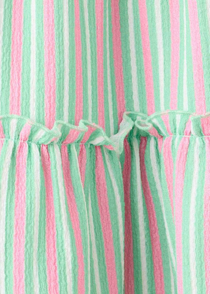 Striped flounce skirt — Pink