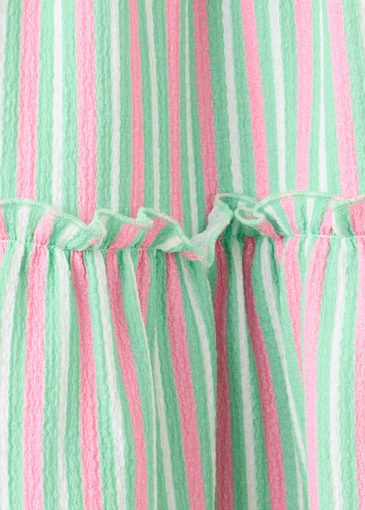 Striped flounce skirt — Pink