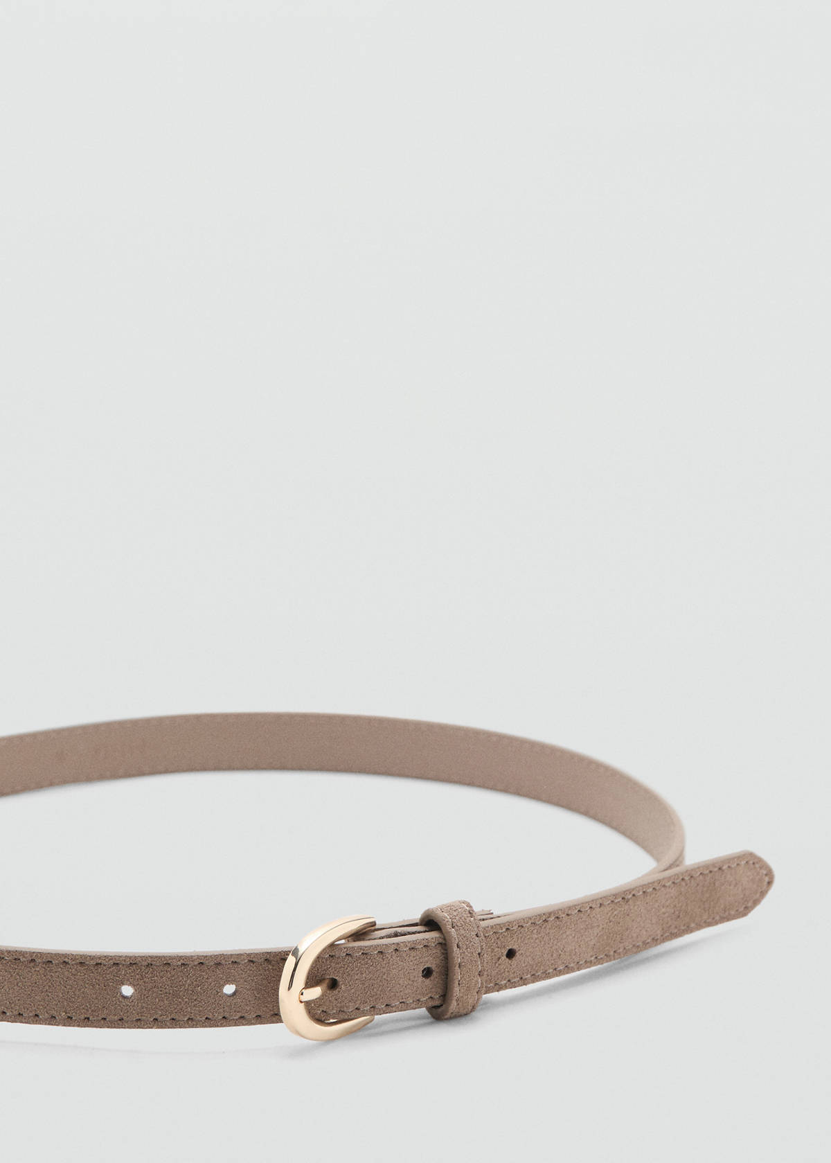 Suede leather belt — Medium Brown