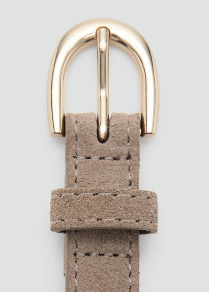 Suede leather belt — Medium Brown