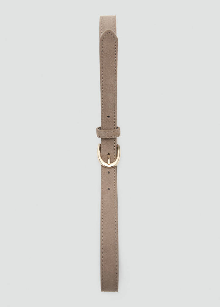 Suede leather belt — Medium Brown