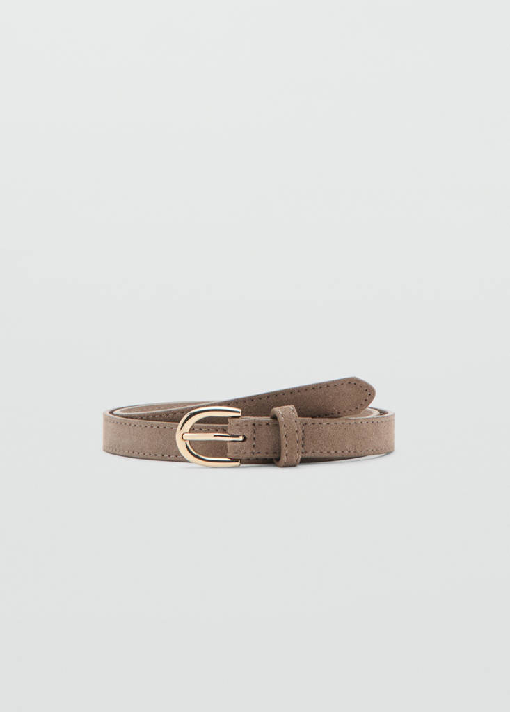 Suede leather belt — Medium Brown