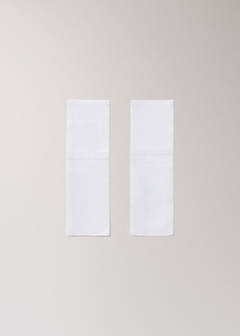 Linen cutlery holders with drawn threadwork detail — White 4