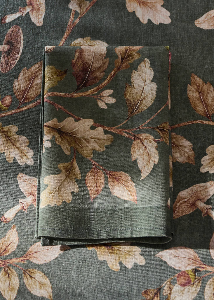 Pack of 4 floral napkins — Pastel Green