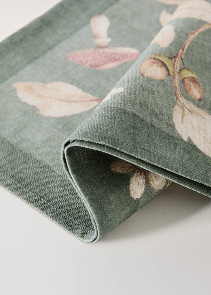 Pack of 4 floral napkins — Pastel Green