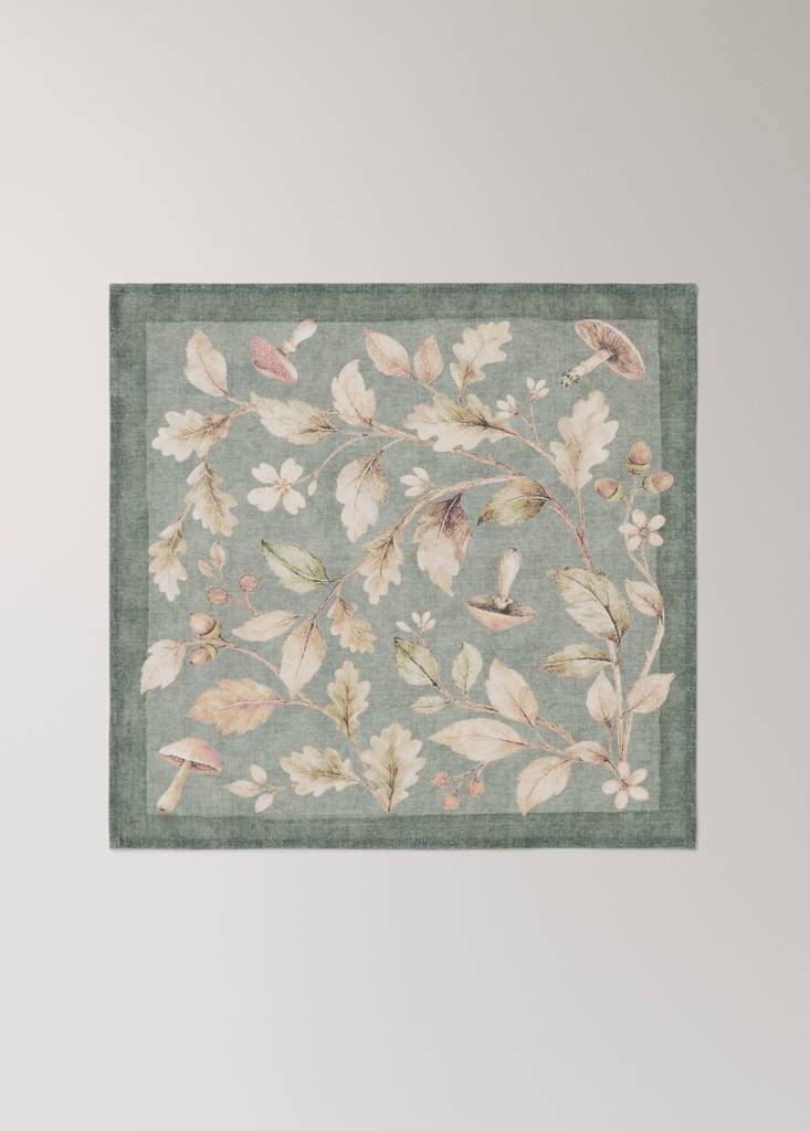 Pack of 4 floral napkins — Pastel Green