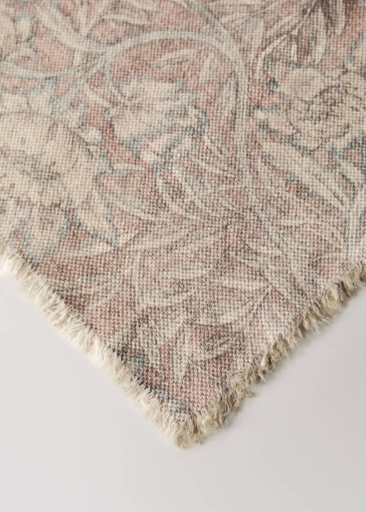 Ornamental print linen-cotton placemat — Pink